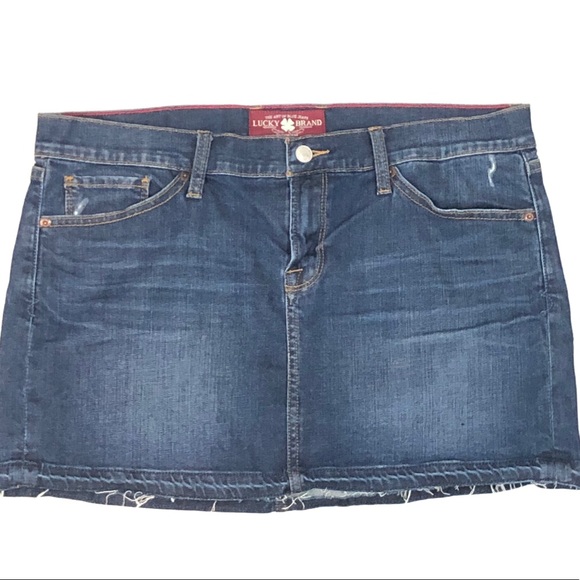 Lucky Brand Dresses & Skirts - Lucky Brand Distressed Denim Mini Skirt EUC